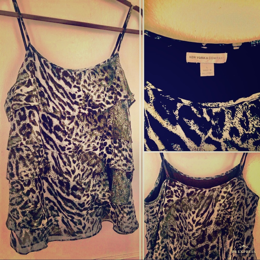 Ruffled Camisole Top - Exotic Print, NY&CO